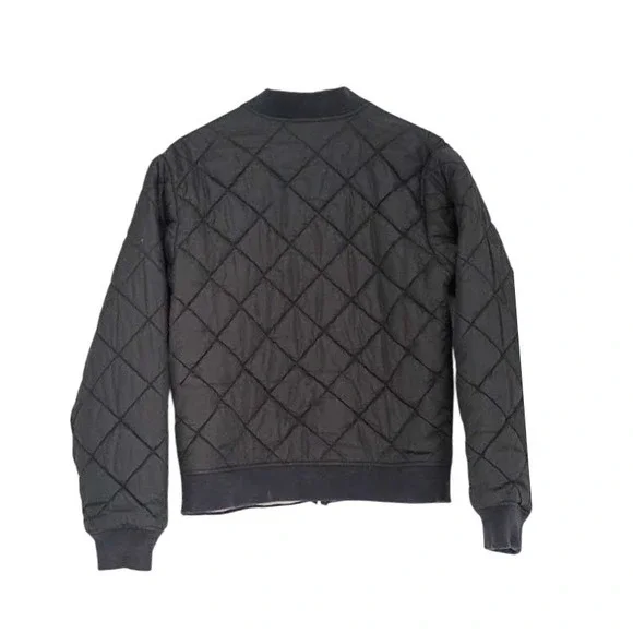 FULL‎ SEND Quilted Bomber Jacket Black Embroidered Logo Men's Size M